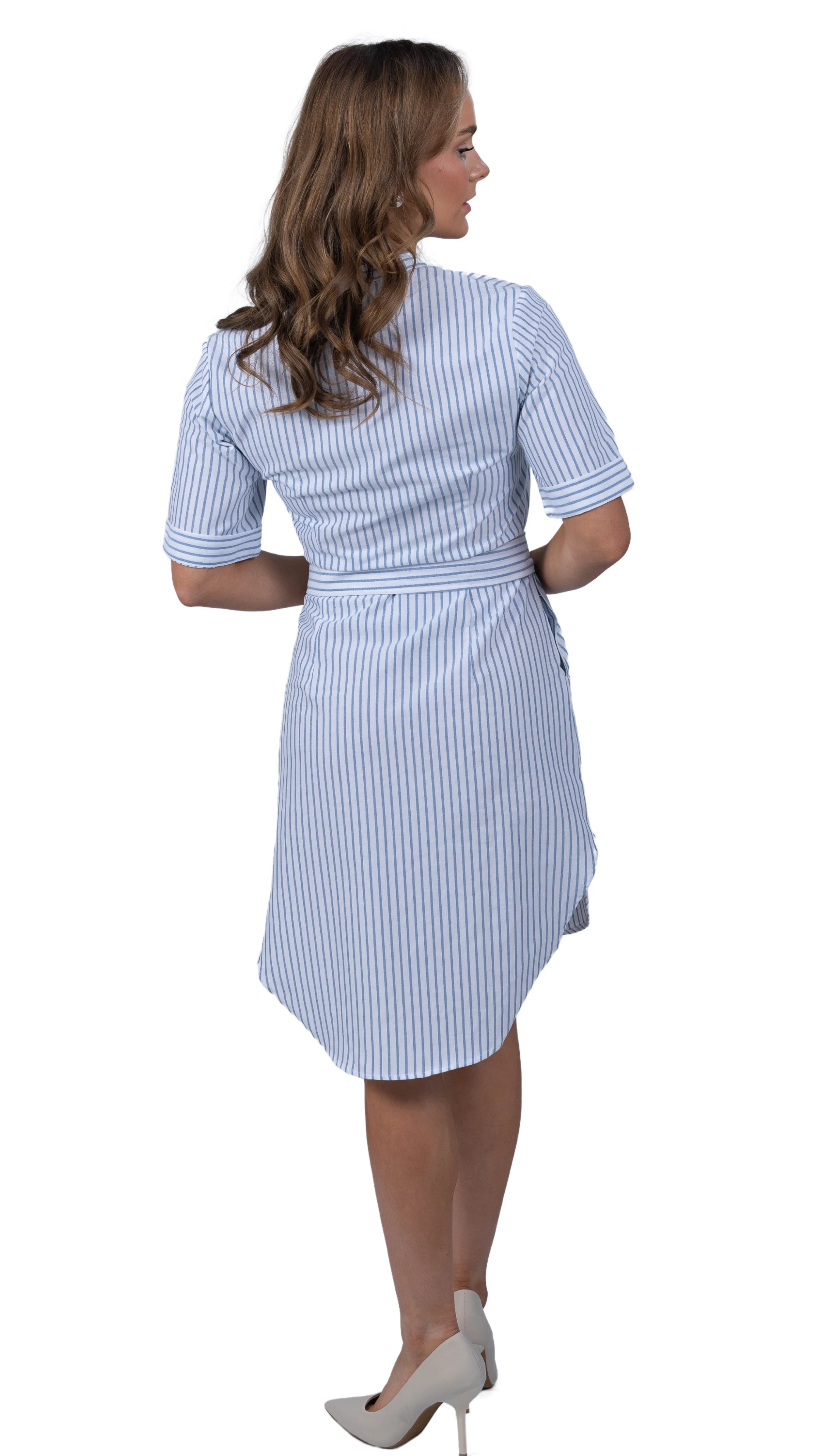 Nautical Breeze Striped Shirt Dress