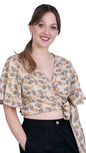 Biscuit Bliss Eco-Friendly Wrap Top | Sustainable Women's Tops