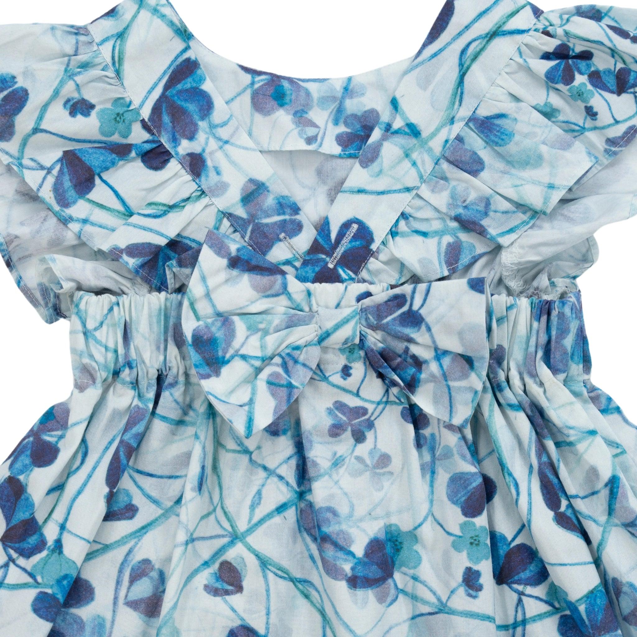 Blue Floral Dress for Stylish Girls - DressKaree
