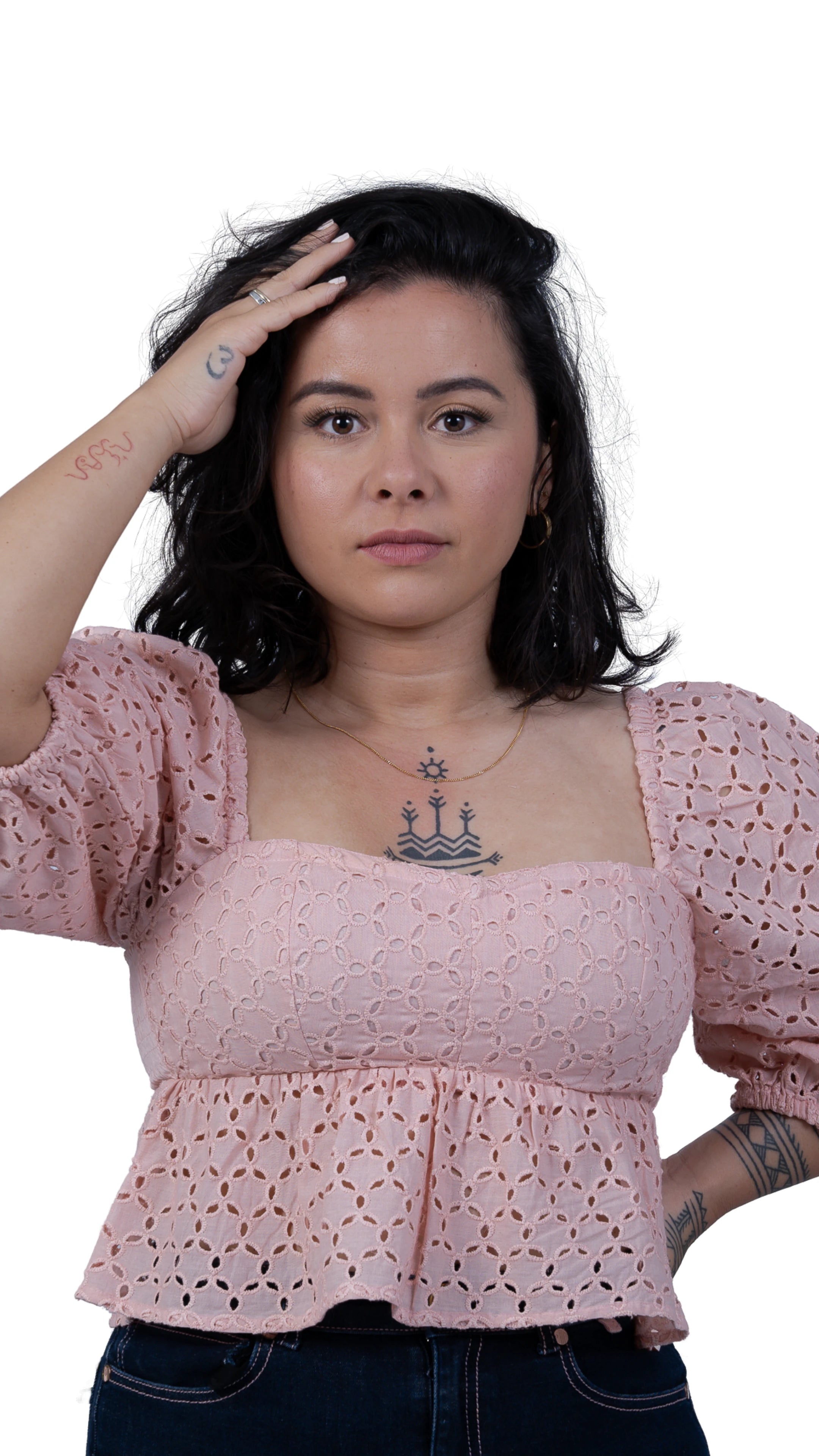 Timeless Allure in Peach: Peach Blossom Lace Dream Blouse