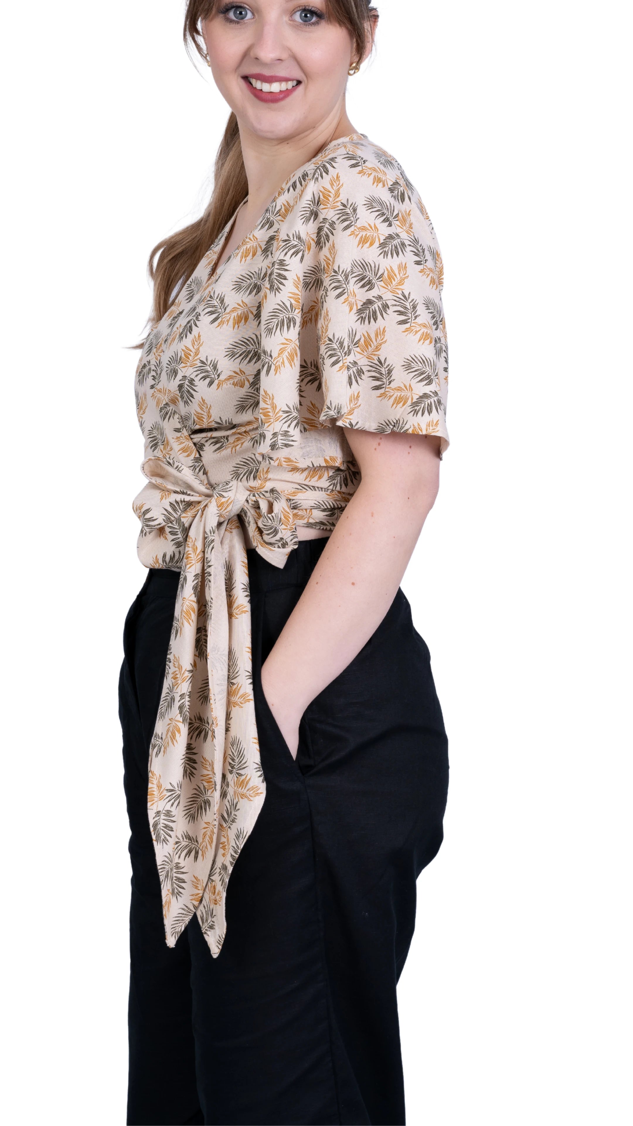 Biscuit Bliss Eco-Friendly Wrap Top | Sustainable Women's Tops