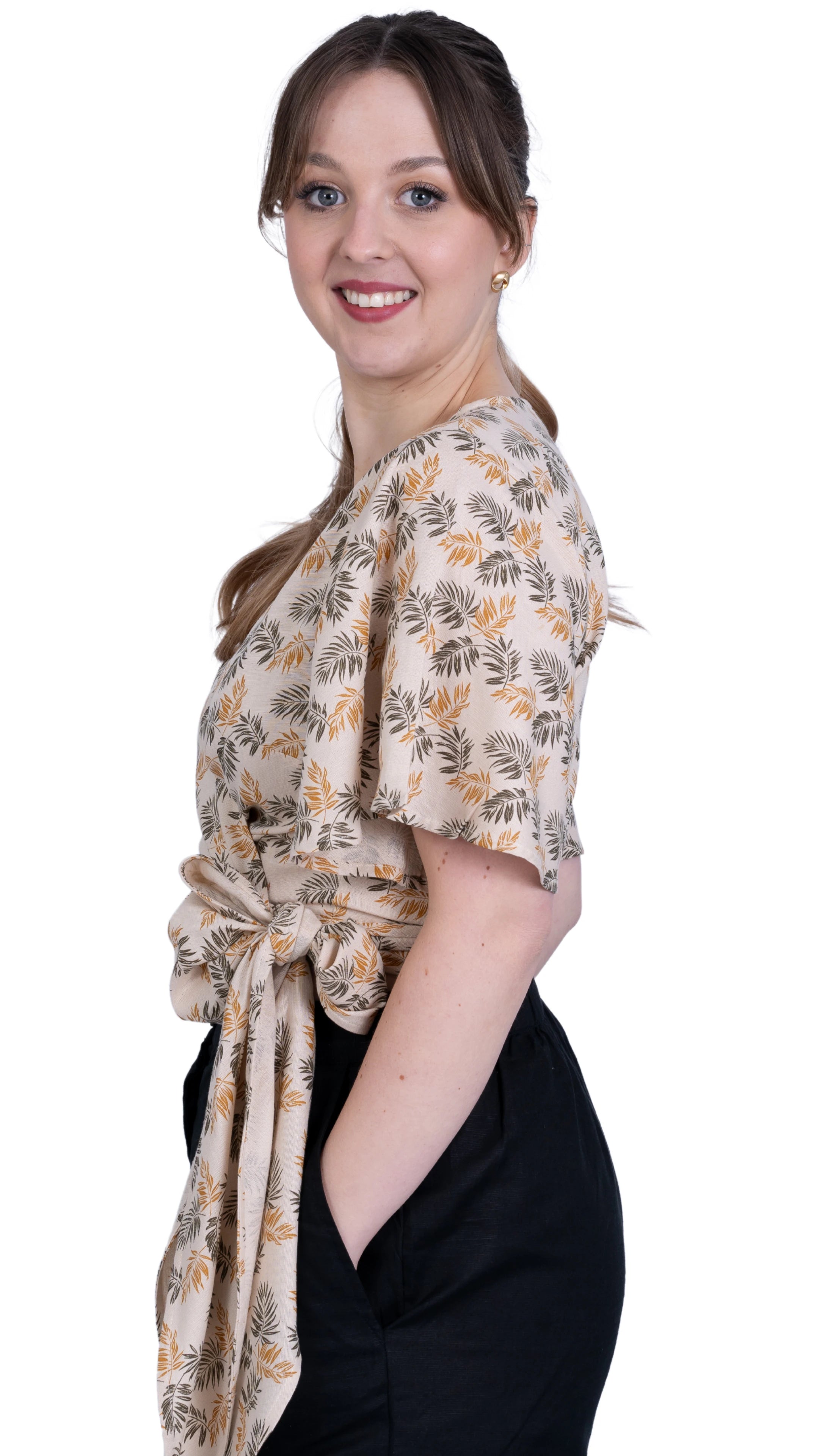Biscuit Bliss Eco-Friendly Wrap Top | Sustainable Women's Tops