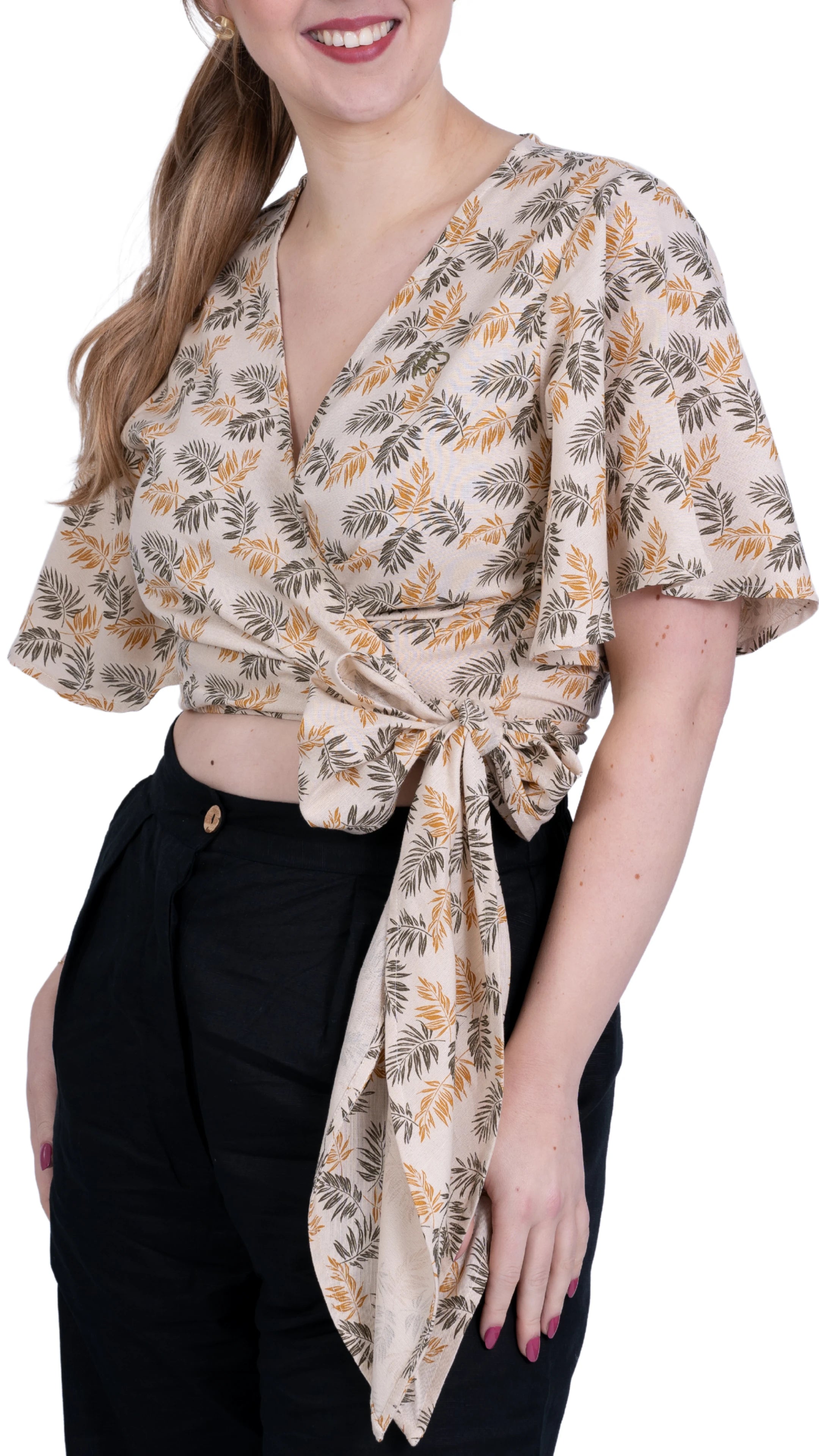 Biscuit Bliss Eco-Friendly Wrap Top | Sustainable Women's Tops