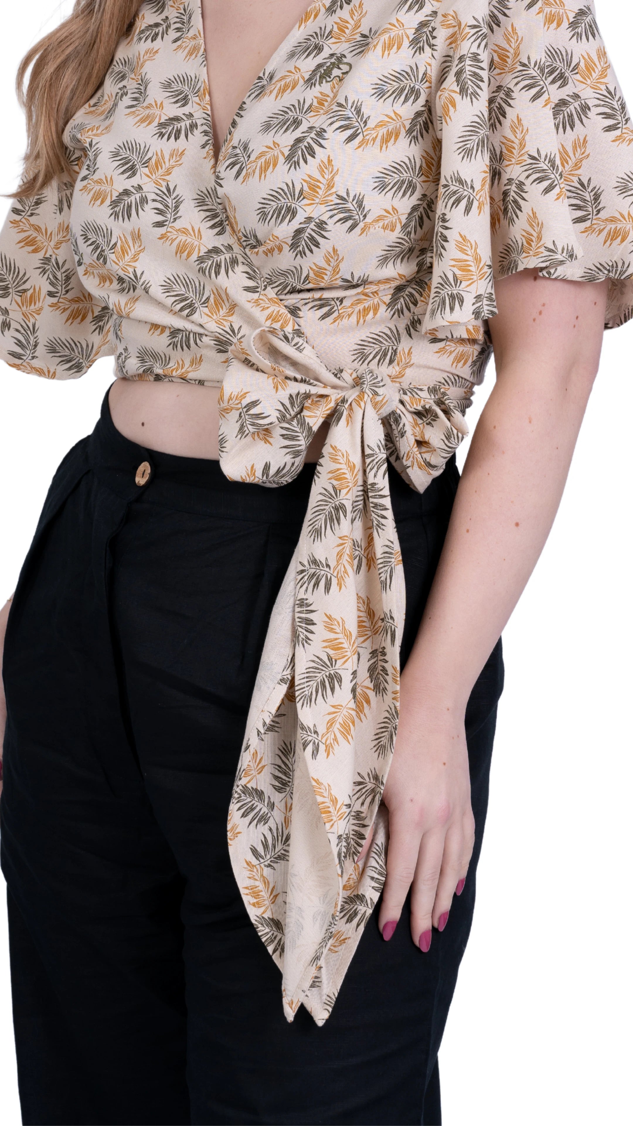 Biscuit Bliss Eco-Friendly Wrap Top | Sustainable Women's Tops