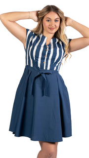 Denim & White Oasis Midi Dress | Sustainable Women's Fashion - DressKaree
