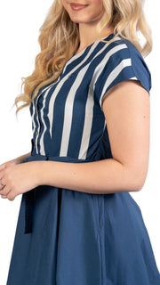 Denim & White Oasis Midi Dress | Sustainable Women's Fashion - DressKaree