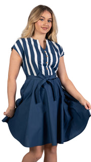 Denim & White Oasis Midi Dress | Sustainable Women's Fashion - DressKaree