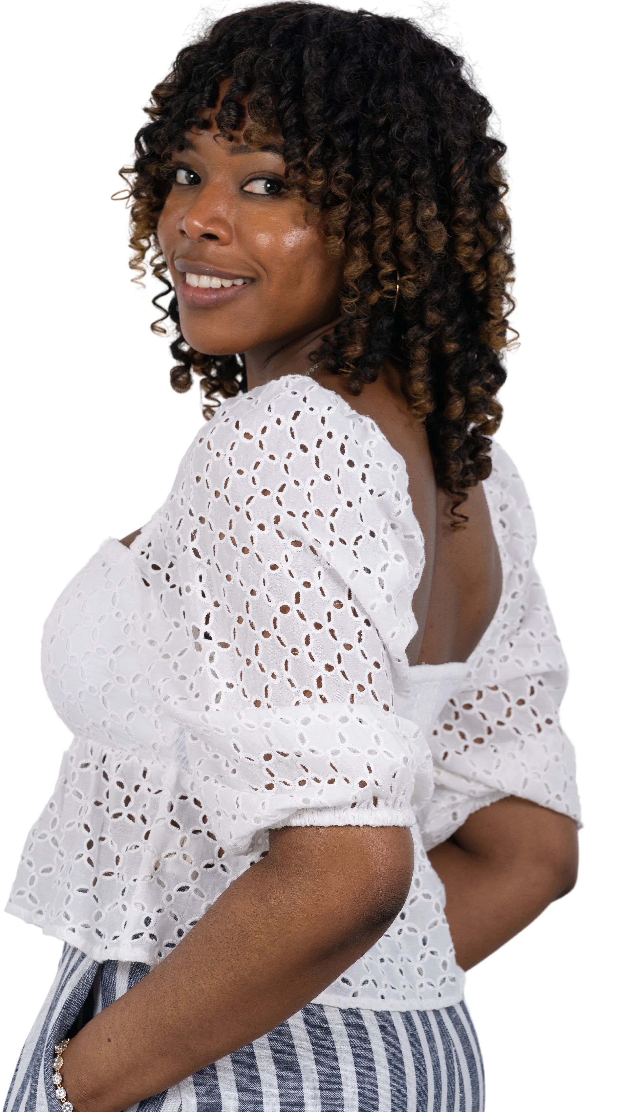 Timeless Allure Awaits: White Lace Whisper Blouse