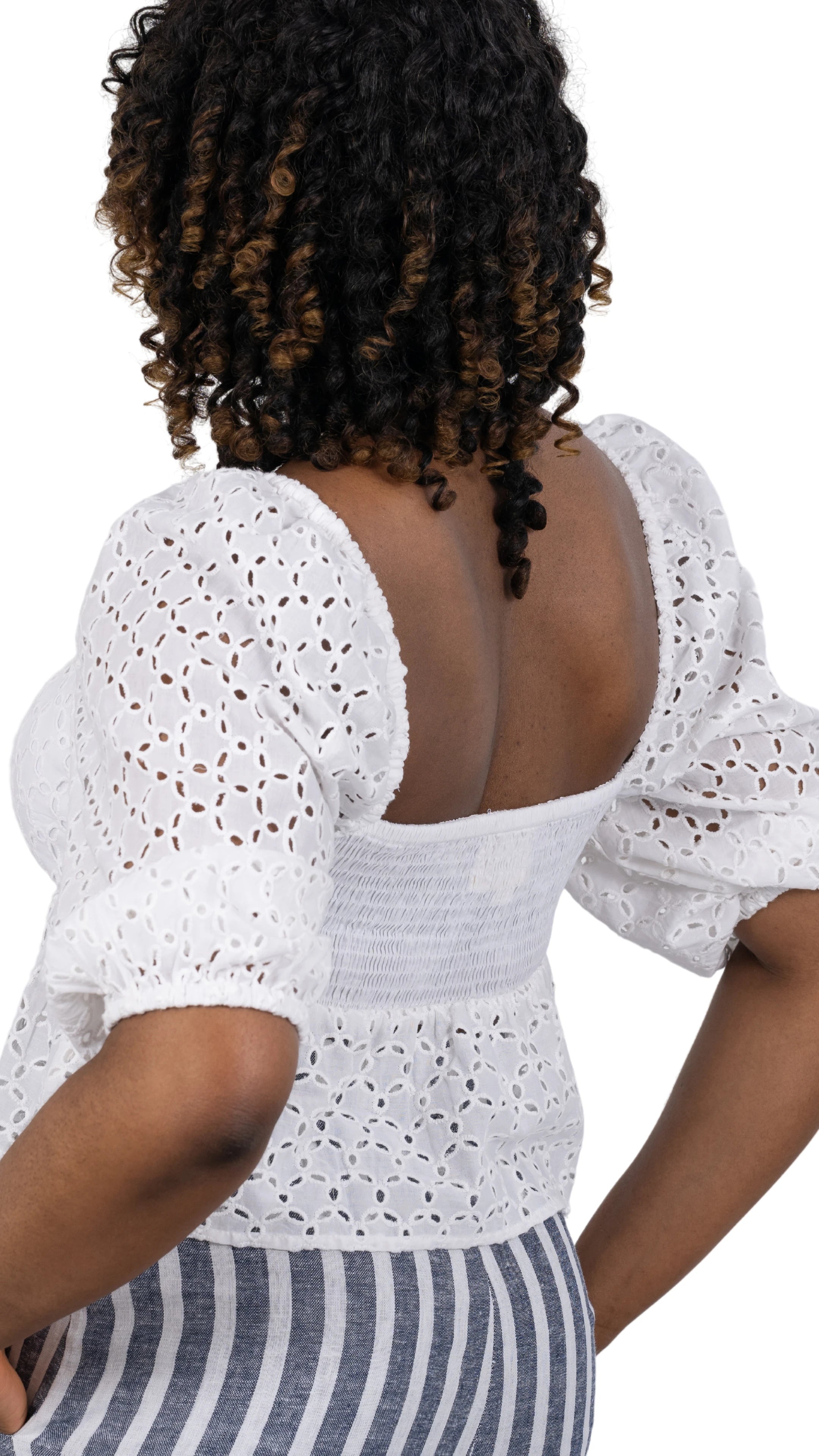 Timeless Allure Awaits: White Lace Whisper Blouse