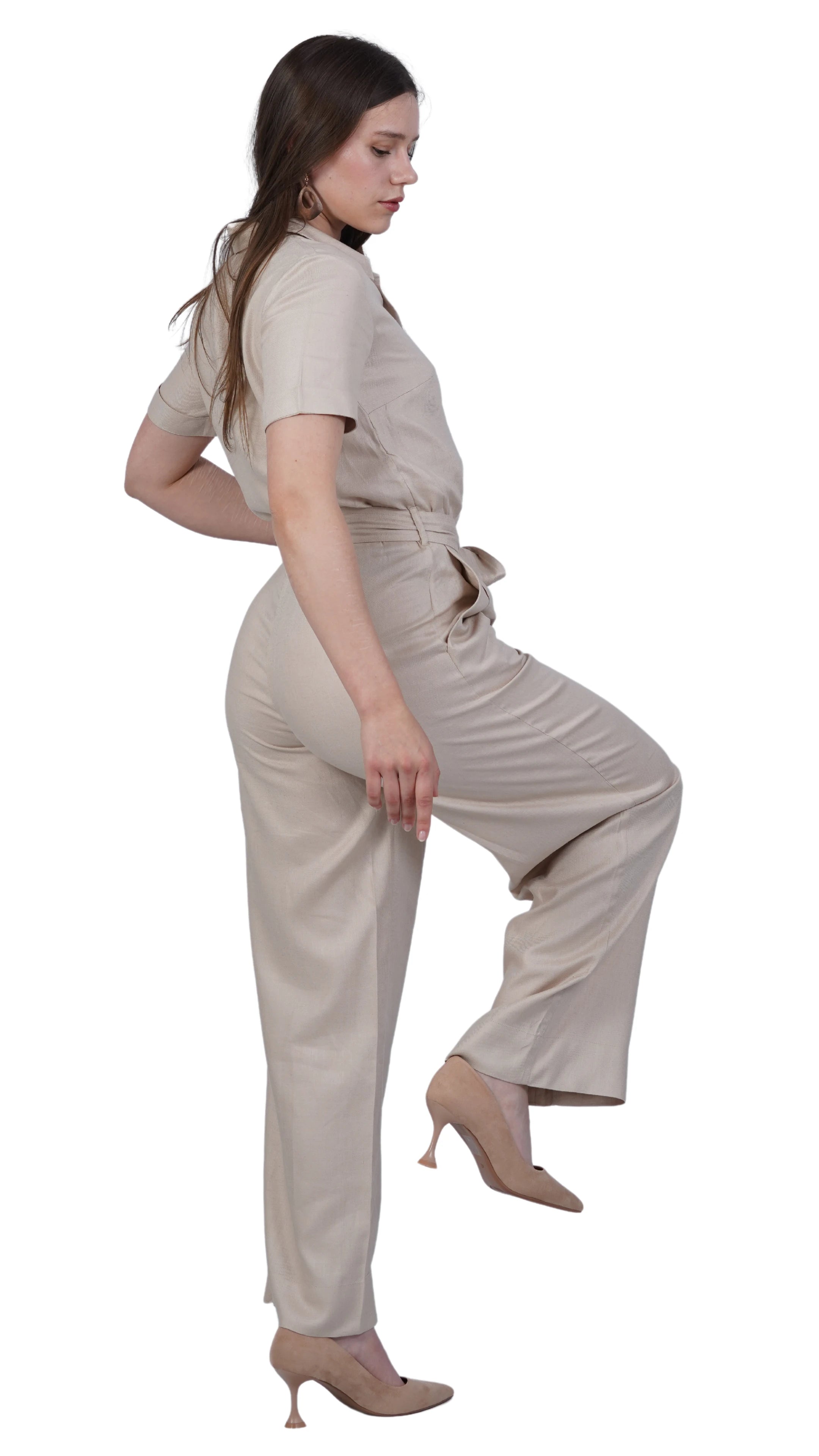 Merino Elegance Viscose Linen Jumpsuit – Timeless Style Linen Jumpsuit for women - JumpsuitsKaree