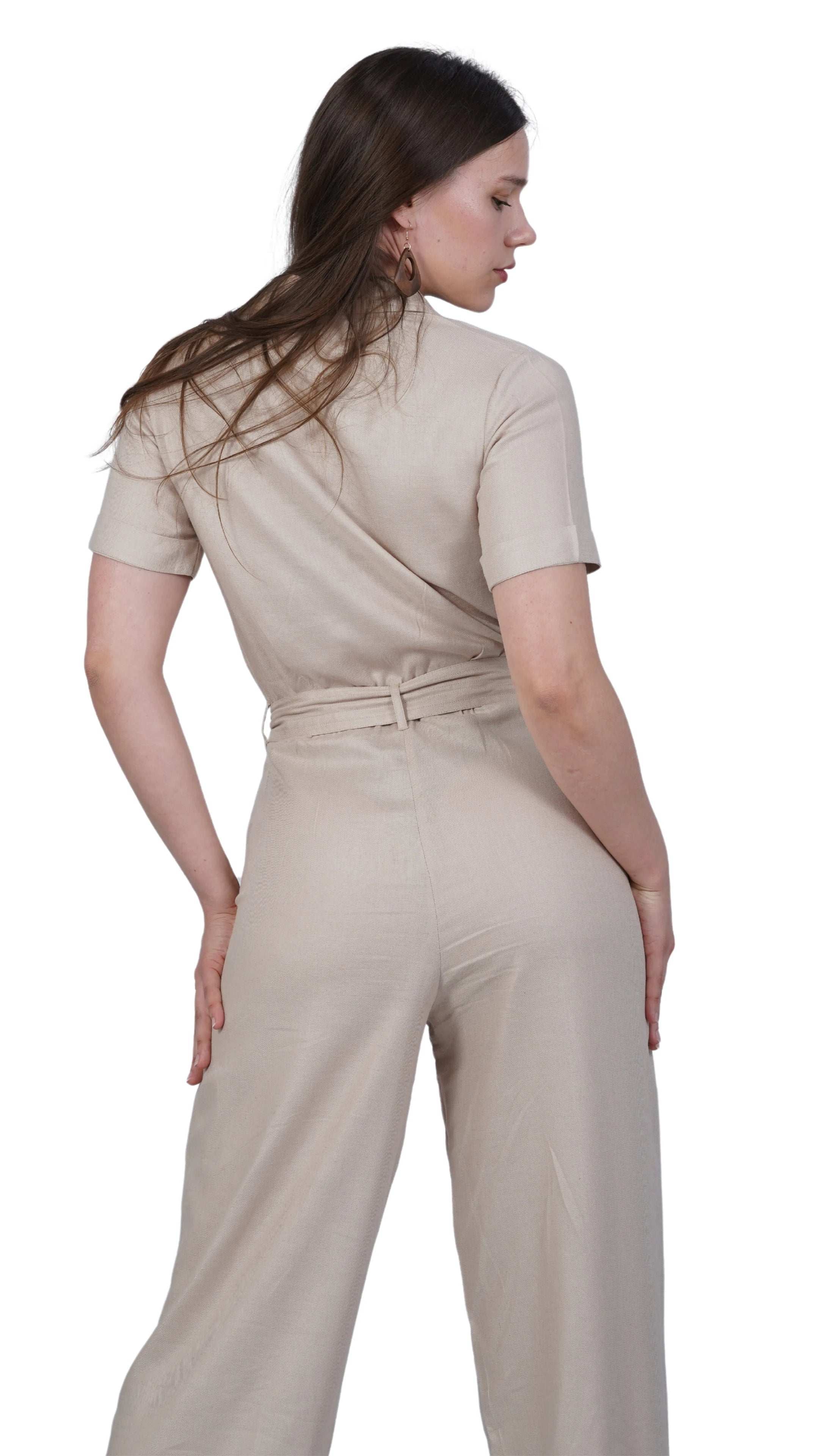 Merino Elegance Viscose Linen Jumpsuit – Timeless Style Linen Jumpsuit for women - JumpsuitsKaree