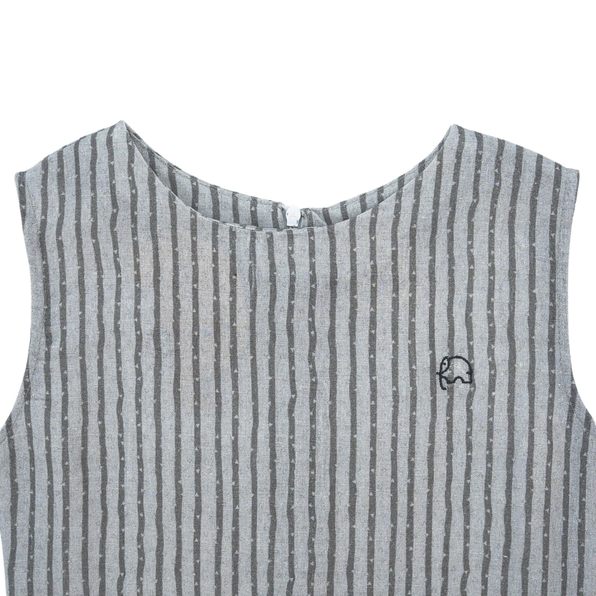 Modern Mini: Eco - Friendly Steel Grey Frock - DressKaree