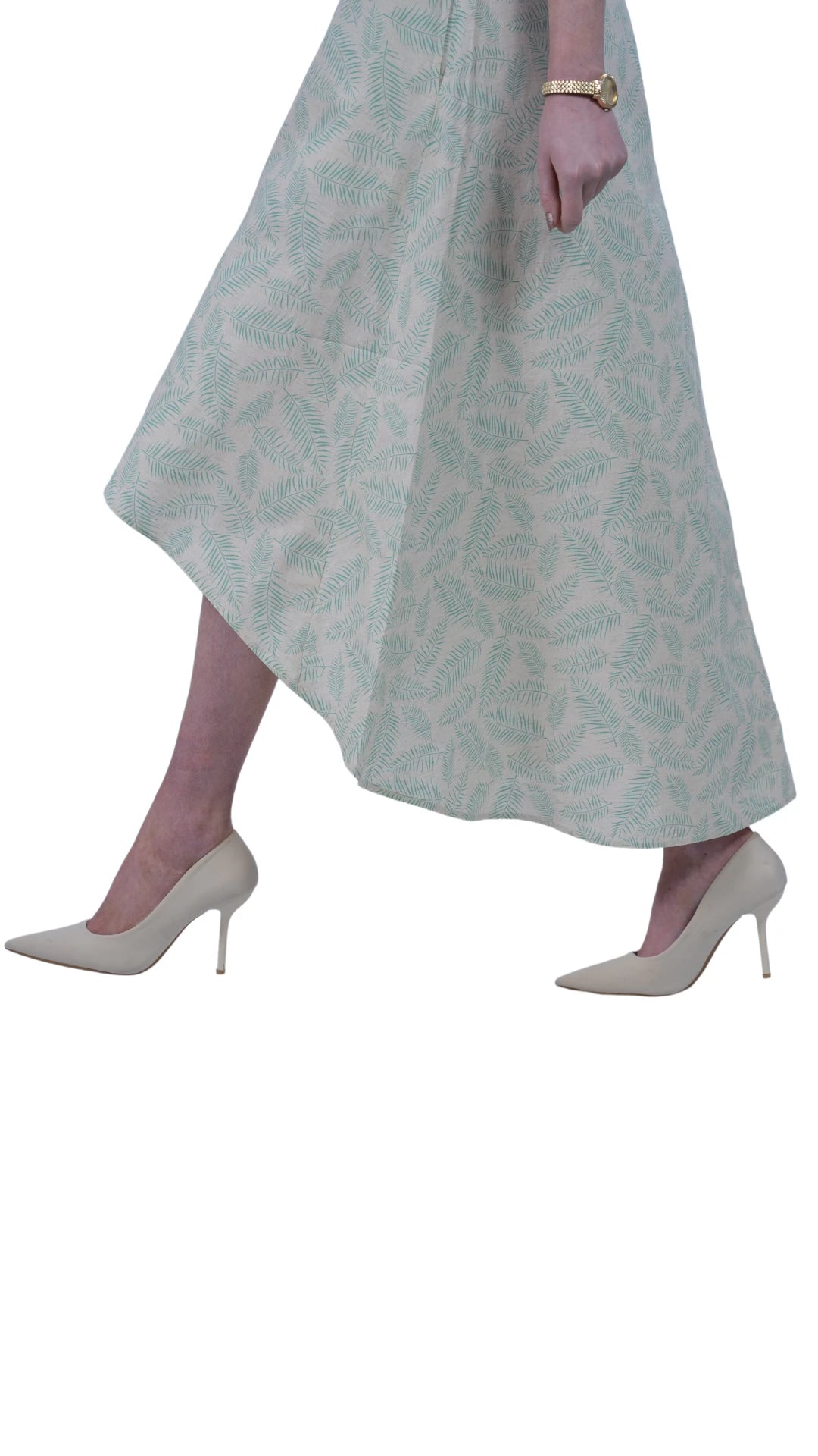 Mystic Breeze High Low Linen Cotton Dress | Sustainable Women's Dress - DressKaree