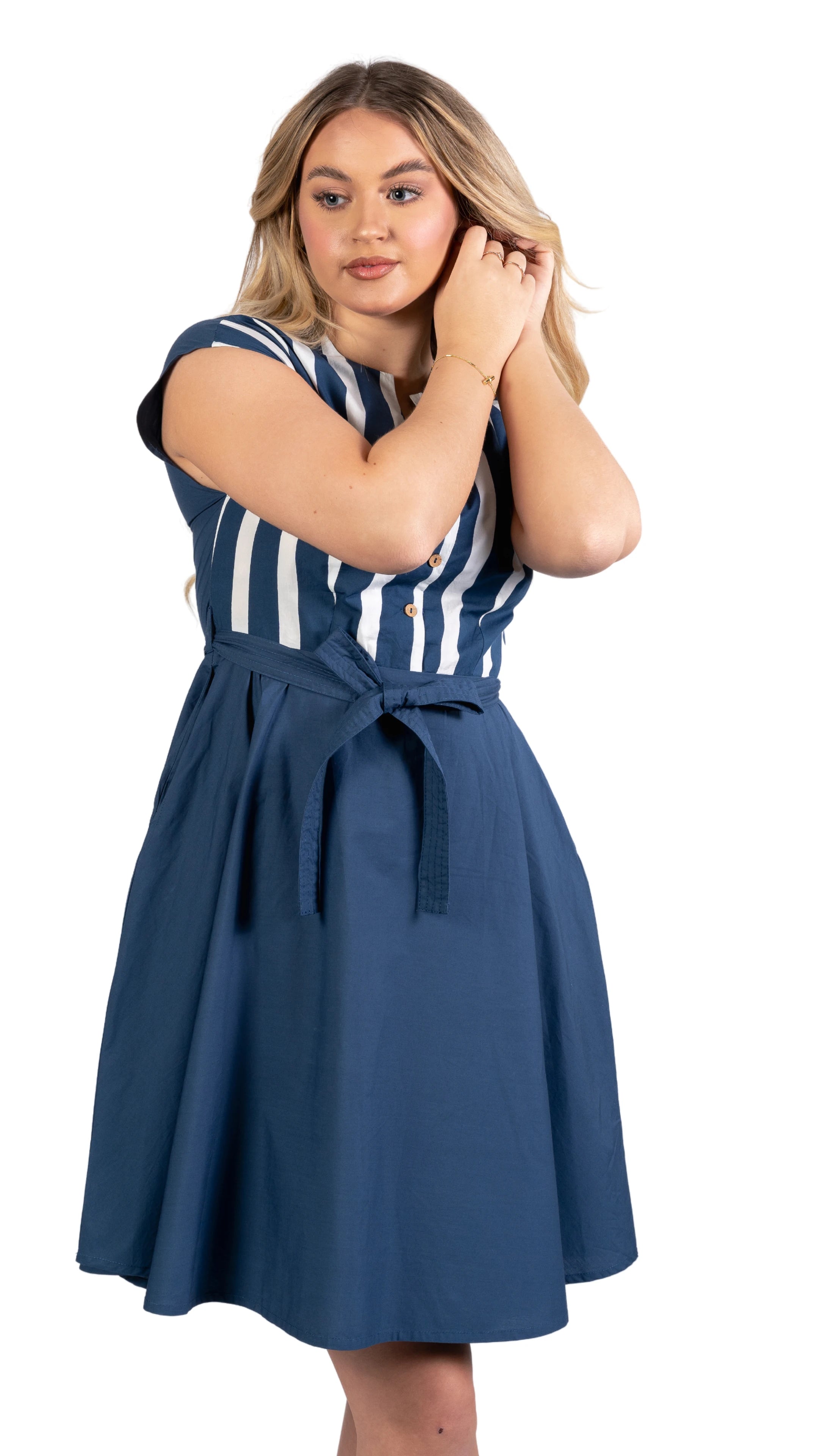 Denim & White Oasis Midi Dress | Sustainable Women's Fashion