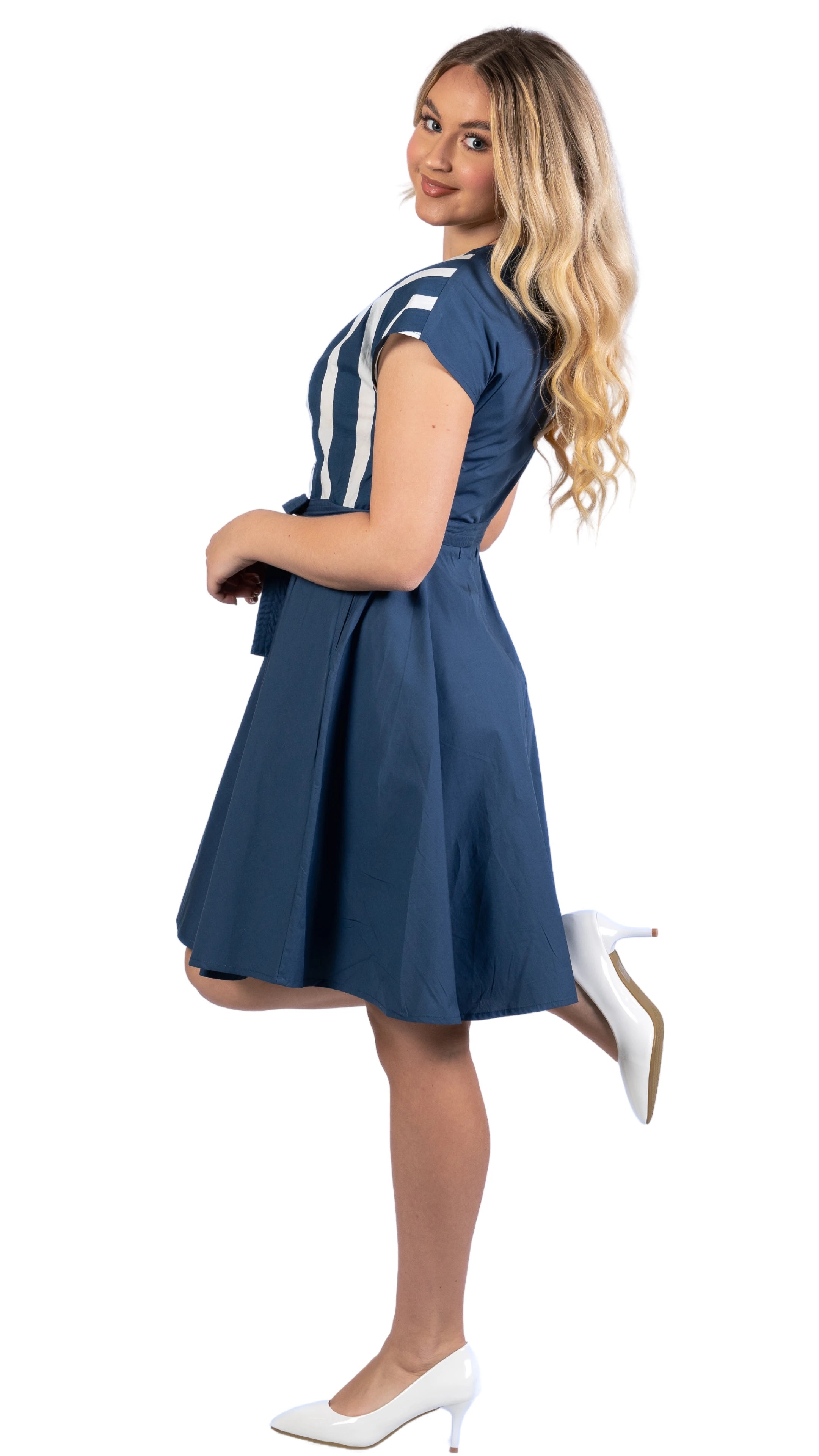 Denim & White Oasis Midi Dress | Sustainable Women's Fashion