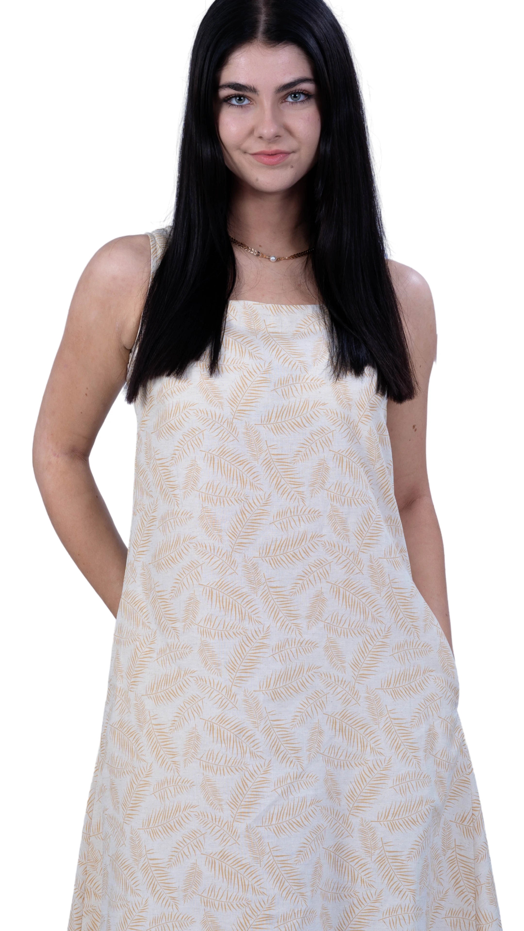 Mystic Serenity Linen Dress for Women