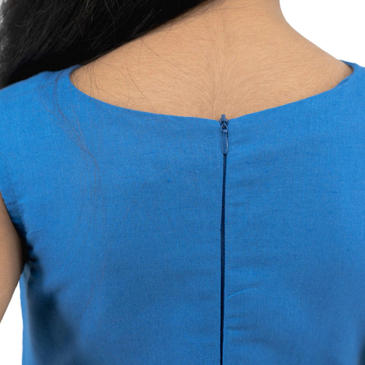 Sustainable Summer Fun: Eco - Friendly Linen Blend Frock for Kids - DressKaree
