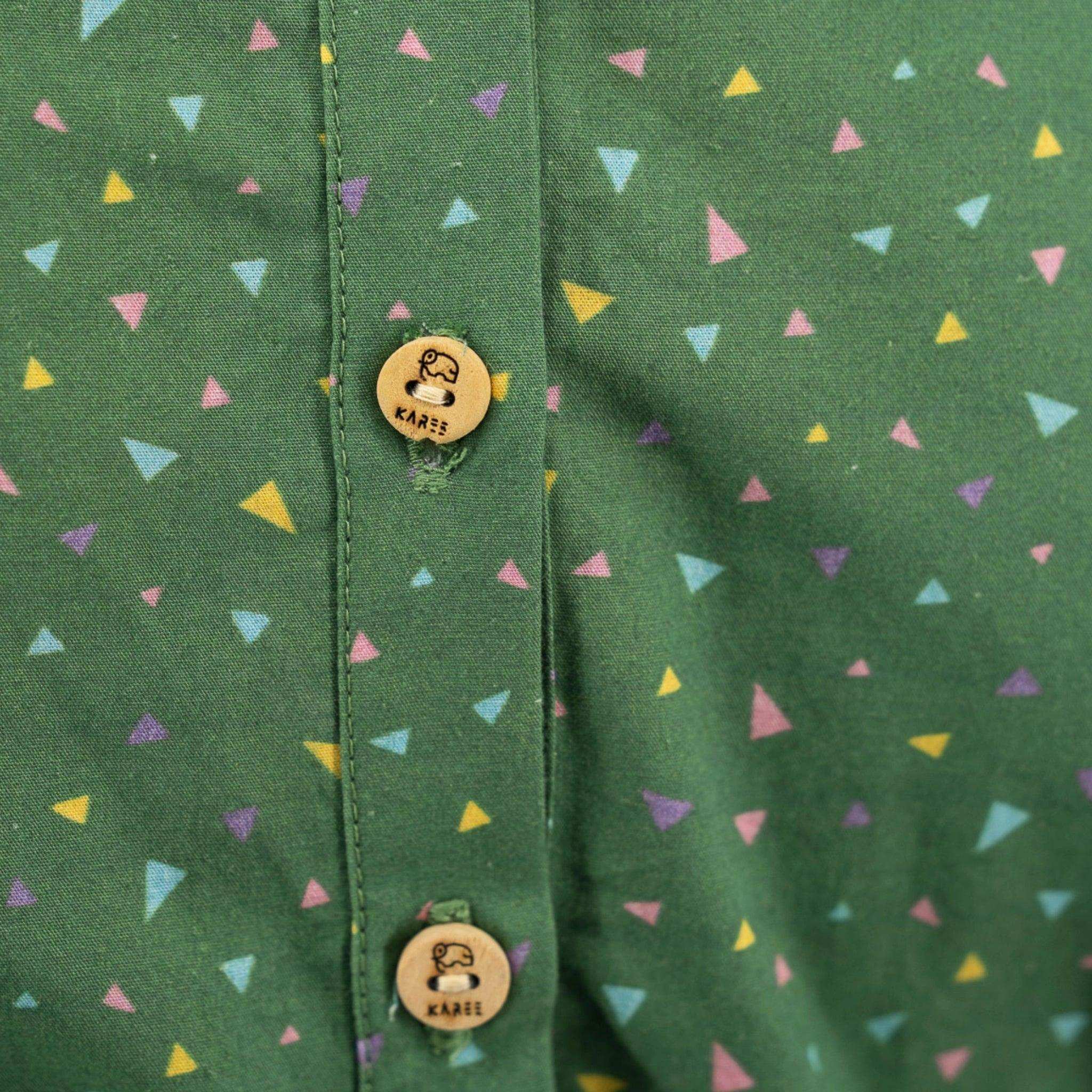 Sustainable Summer Fun: Green Confetti Cotton Jumpsuit for Girls - JumpsuitsKaree