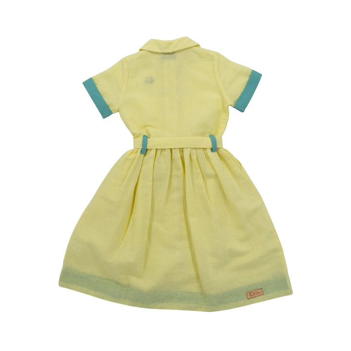 Sustainable Summer Style: Elfin Yellow Linen Dress - DressKaree