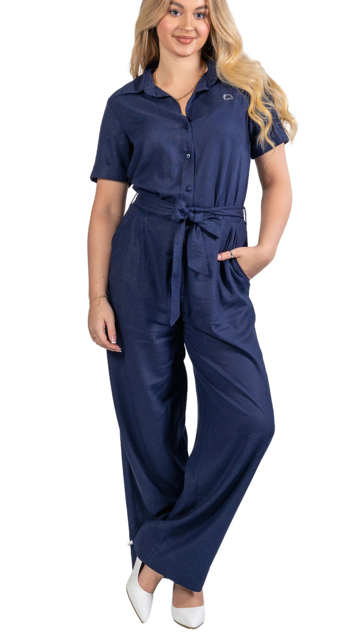 Timeless Tranquility: Eco - Friendly Midnight Jumpsuit for Women - JumpsuitsKaree