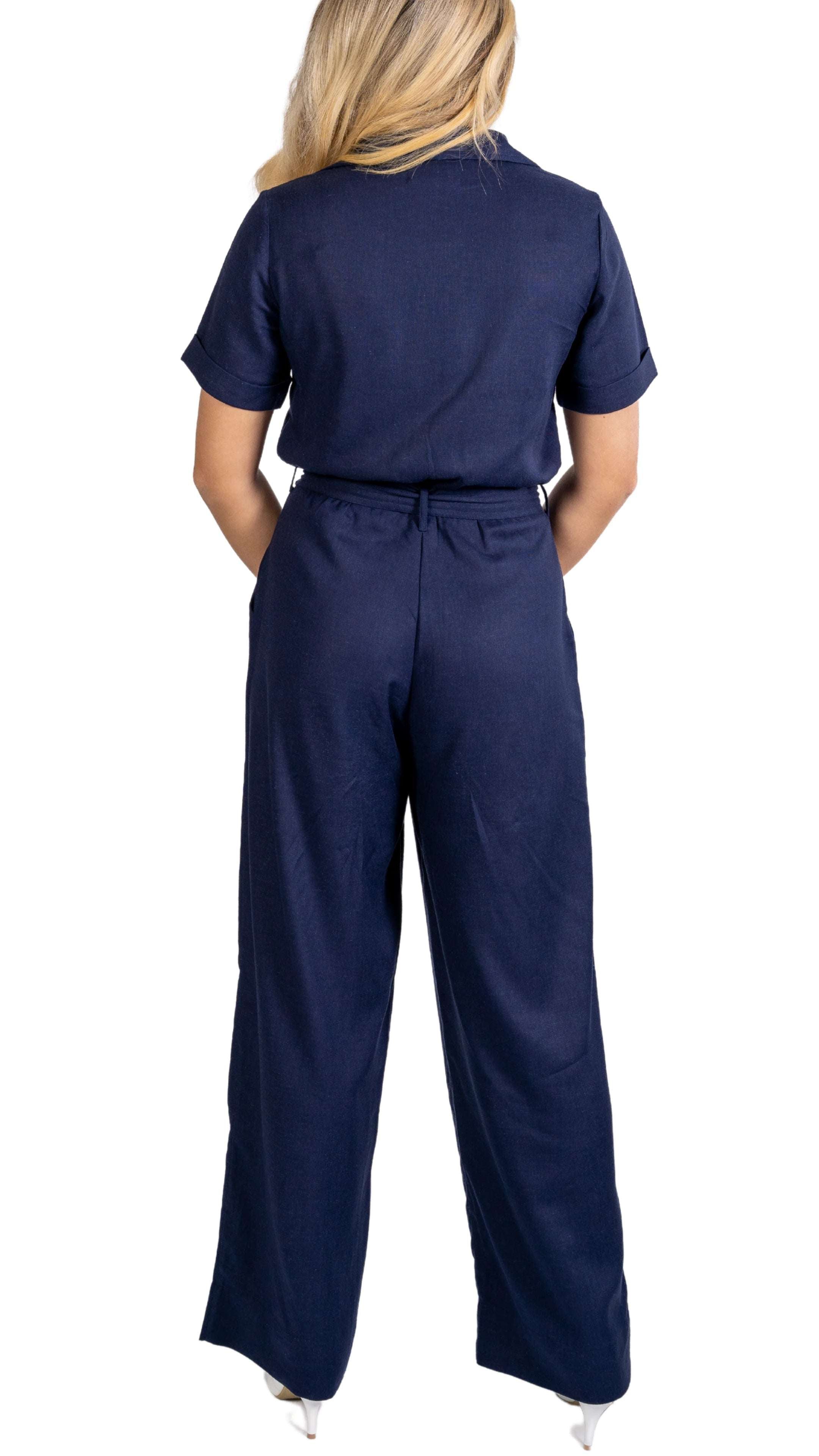 Timeless Tranquility: Eco - Friendly Midnight Jumpsuit for Women - JumpsuitsKaree